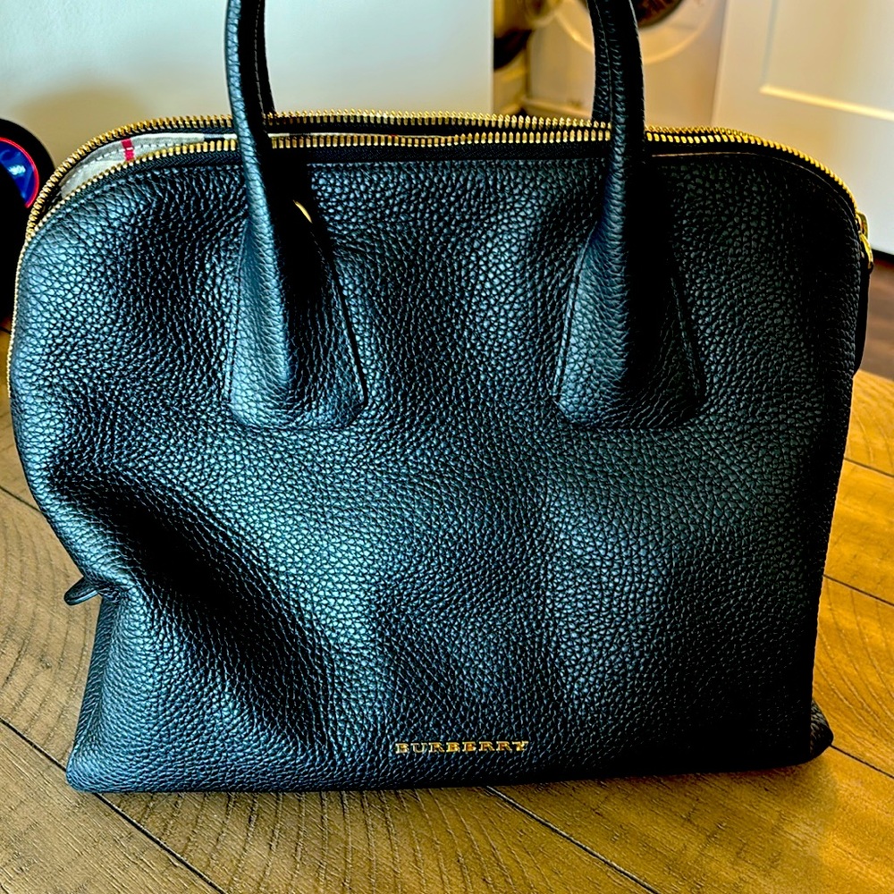 Black Burberry Medium Bowling Bag